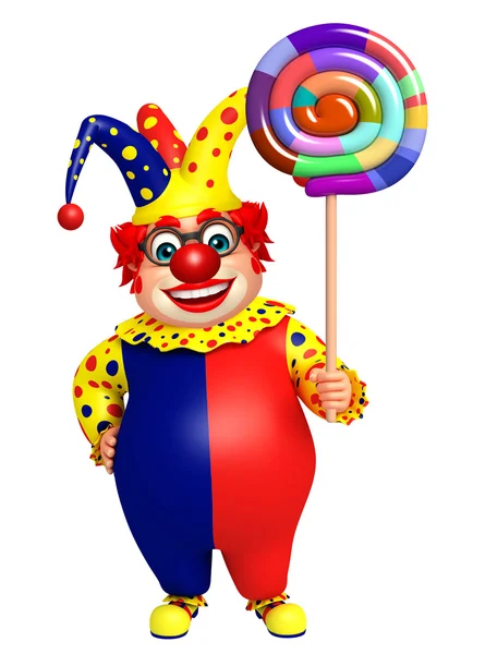 Klaun z Lollypop — Zdjęcie stockowe