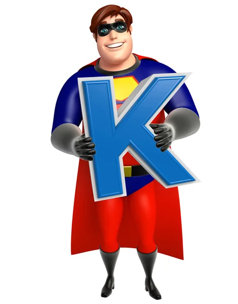 Superhero with  Alphabate K — Stock Photo, Image