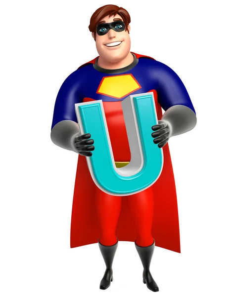 Superbohater z Alphabate U — Zdjęcie stockowe