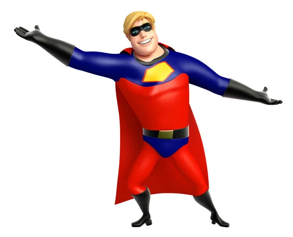 Superhero with funny pose — Stock Photo, Image