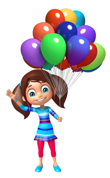 Dziecko dziewczynka z balonem — Zdjęcie stockowe