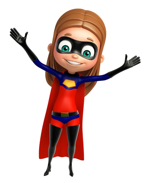 Supergirl met grappige pose — Stockfoto