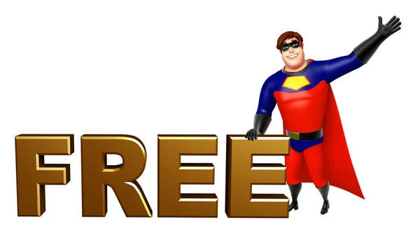Superhjälte med gratis — Stockfoto