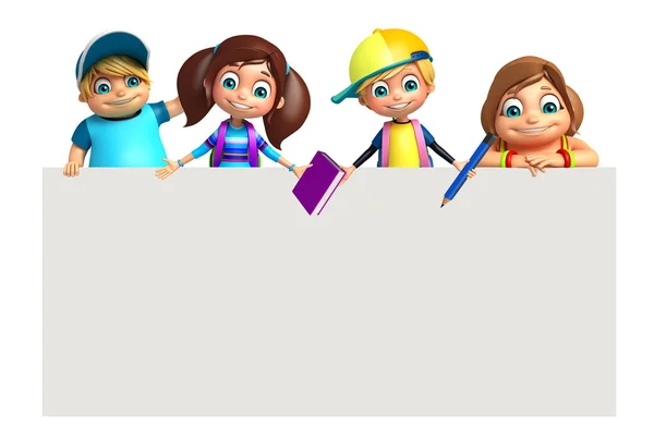 Junge und Mädchen mit Whiteboard-Buch — Stockfoto