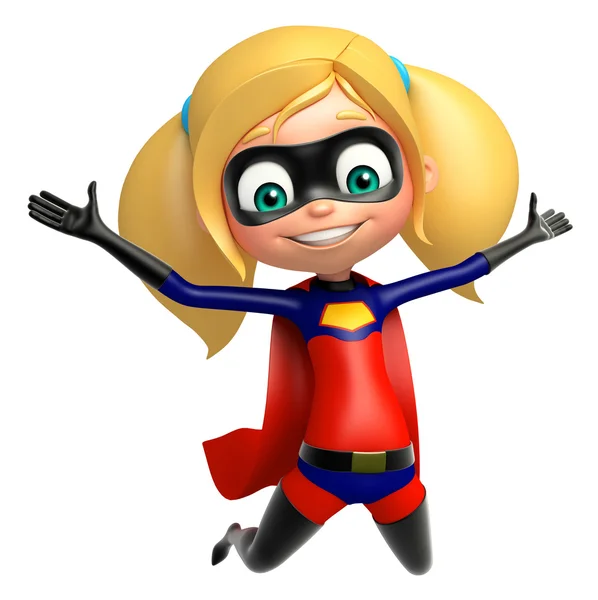 Supergirl com pose engraçada — Fotografia de Stock