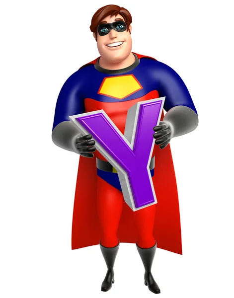 Superhero with  Alphabate Y — Stock Photo, Image