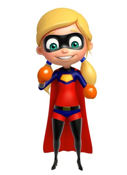 Supergirl com luvas de boxe — Fotografia de Stock