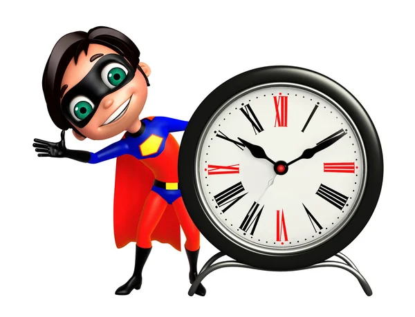 Superboy mit Uhr — Stockfoto
