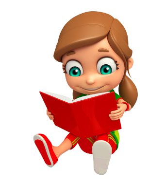 çocuk kız kitap ile 