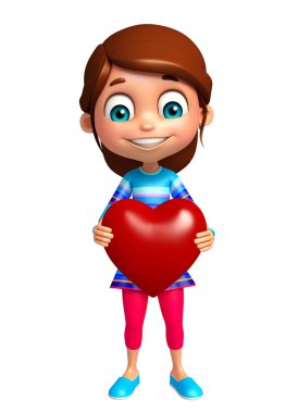 Kalp ile çocuk kız