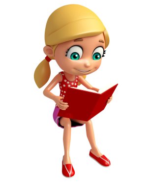 çocuk kız kitap ile