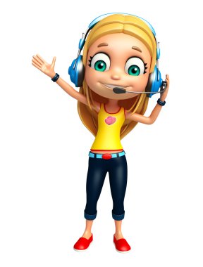 çocuk kızla kulaklık