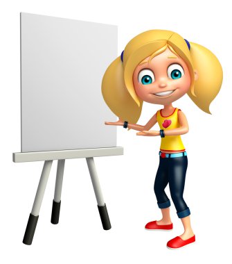 Beyaz tahta çocuk kızla