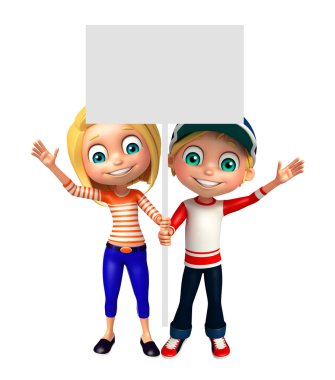 Beyaz tahta ile kız ve çocuk çocuk çocuk