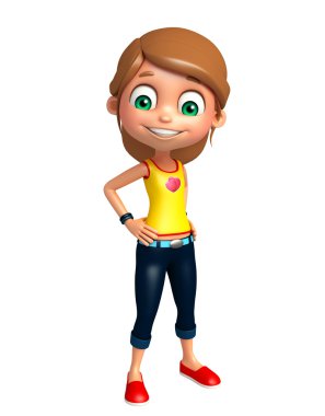 Çocuk kız komik poza sahip