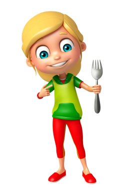 Kaşık ile çocuk kız