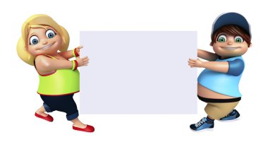 Beyaz tahta ile kız ve çocuk çocuk çocuk