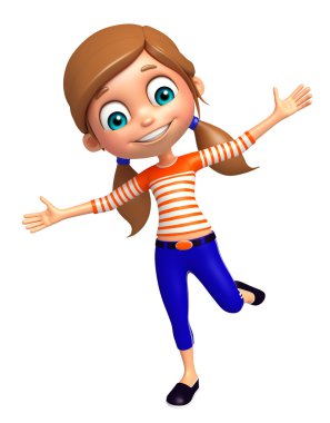 Çocuk kız komik poza sahip