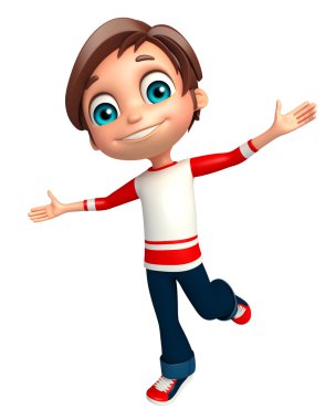 Çocuk çocuk komik poza sahip