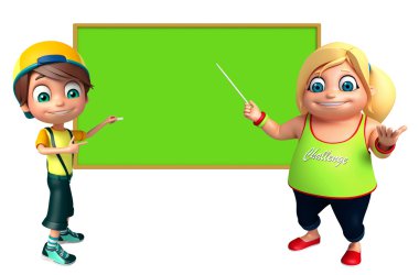 Çocuk erkek ve kız ile yönetim kurulu yazma