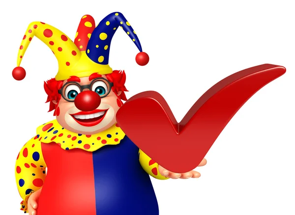 Clown con il segno destro — Foto Stock