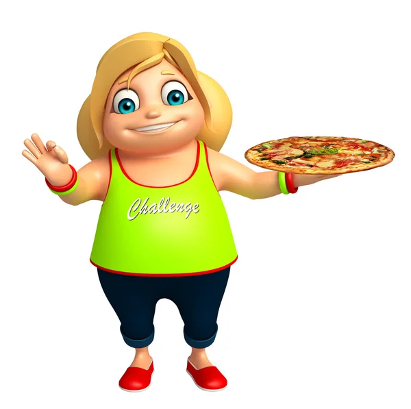Mädchen mit Pizza — Stockfoto