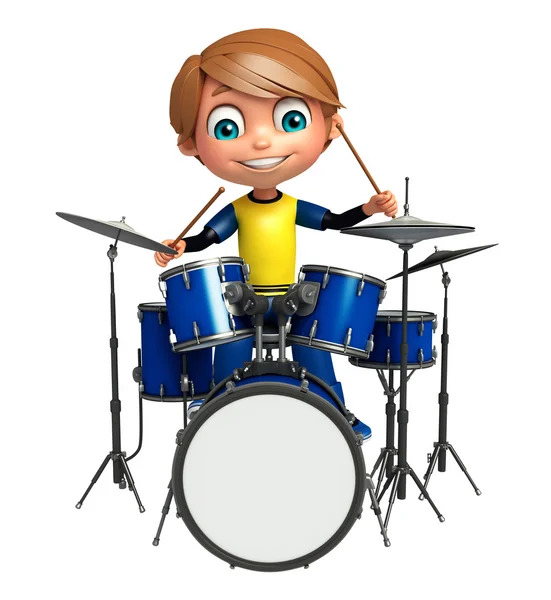 Мальчик с барабаном — стоковое фото