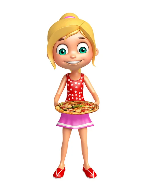 Niña con Pizza —  Fotos de Stock