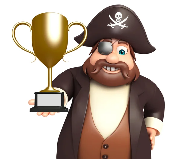 優勝カップと海賊 — ストック写真
