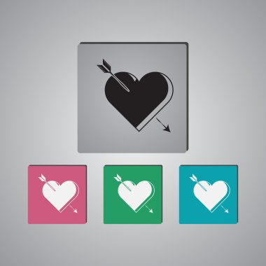 Ok - Sevgililer günü vektör simgesi ile kalp