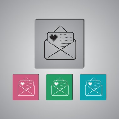 Aşk mektubu - Sevgililer günü vektör simgesi