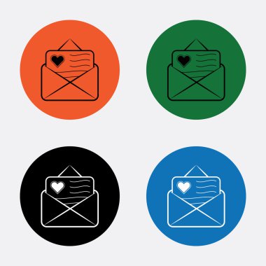 Aşk mektubu - Sevgililer günü vektör simgesi