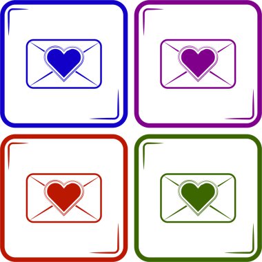 Aşk mektubu - Sevgililer günü vektör simgesi