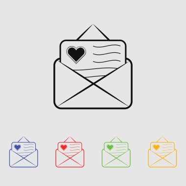 Aşk mektubu - Sevgililer günü vektör simgesi