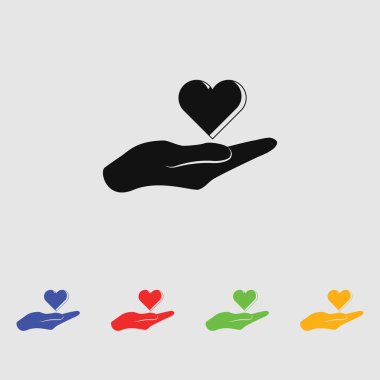 Eldeki - Sevgililer günü vektör simgesi kalp