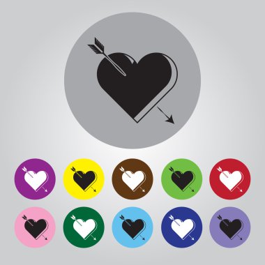 Ok - Sevgililer günü vektör simgesi ile kalp