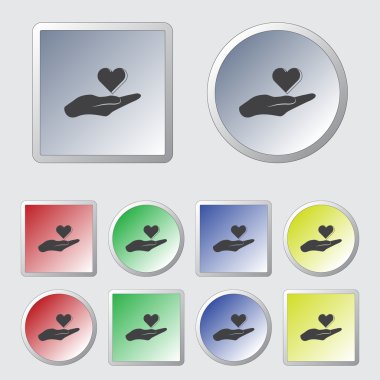 Eldeki - Sevgililer günü vektör simgesi kalp