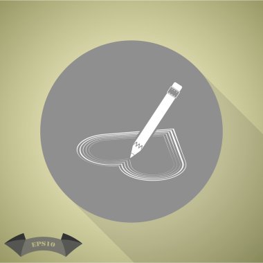 Çizim kalp - Sevgililer günü vektör simgesi