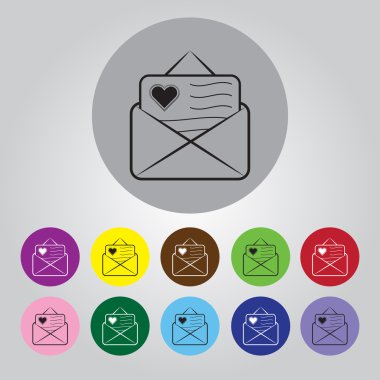 Aşk mektubu - Sevgililer günü vektör simgesi