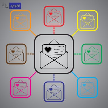 Aşk mektubu - Sevgililer günü vektör simgesi