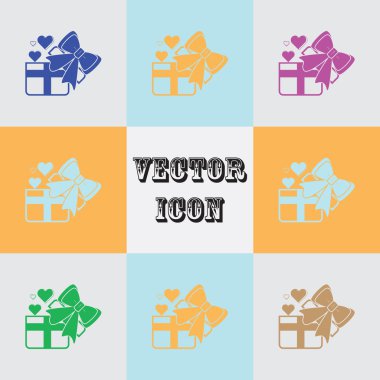 Bir hediye - Sevgililer günü vektör simgesi kalp