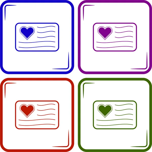 Liefdesbrief - Valentijnsdag vector pictogram — Stockvector