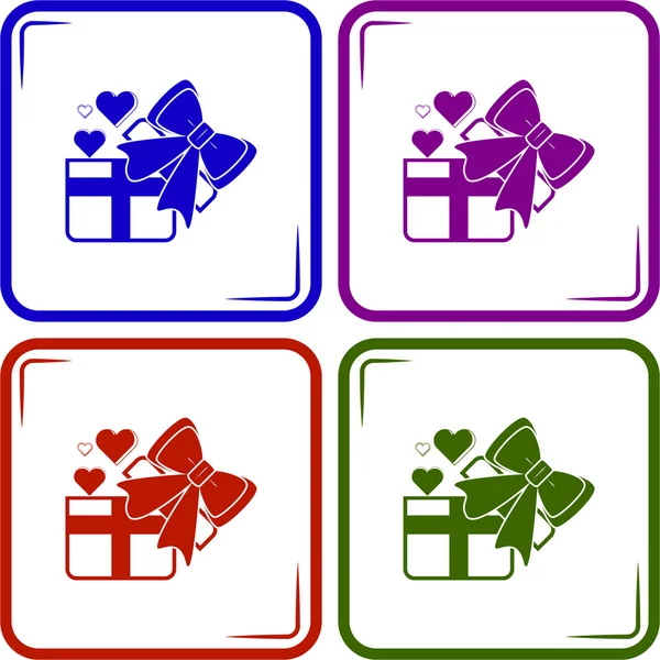 Herz in einem Geschenk - Valentinstag-Vektor-Symbol — Stockvektor