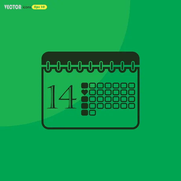 Kalender - Valentinstag-Vektor-Symbol — Stockvektor