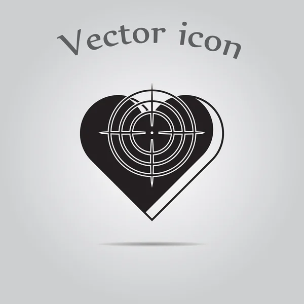 Herz mit vorgehaltener Waffe - Valentinstag-Vektor-Symbol — Stockvektor