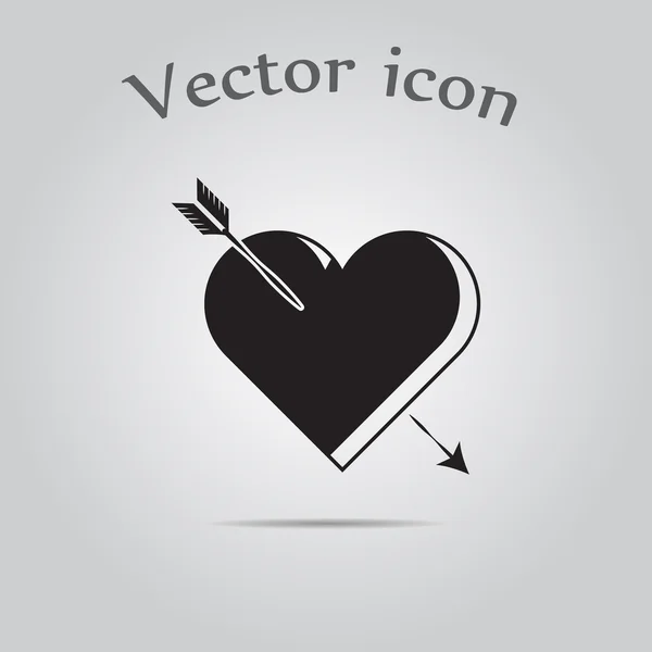 Herz mit Pfeil - Valentinstag-Vektor-Symbol — Stockvektor