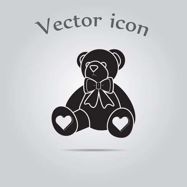 Ours en peluche - icône vectorielle Saint-Valentin — Image vectorielle