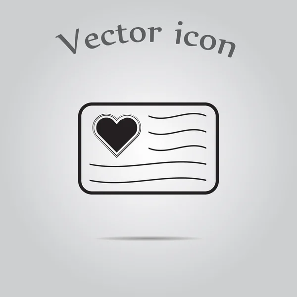 Lettre d'amour - icône vectorielle Saint-Valentin — Image vectorielle