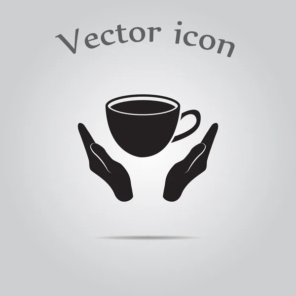 Copa en su mano. Icono del vector — Archivo Imágenes Vectoriales