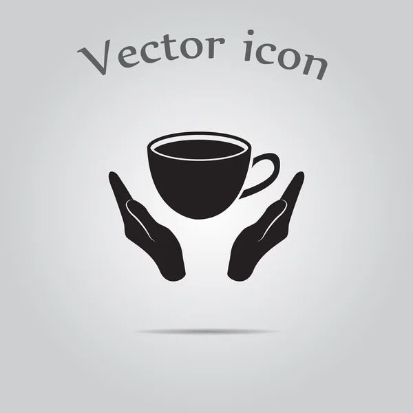 Tasse in der Hand. Vektorsymbol — Stockvektor